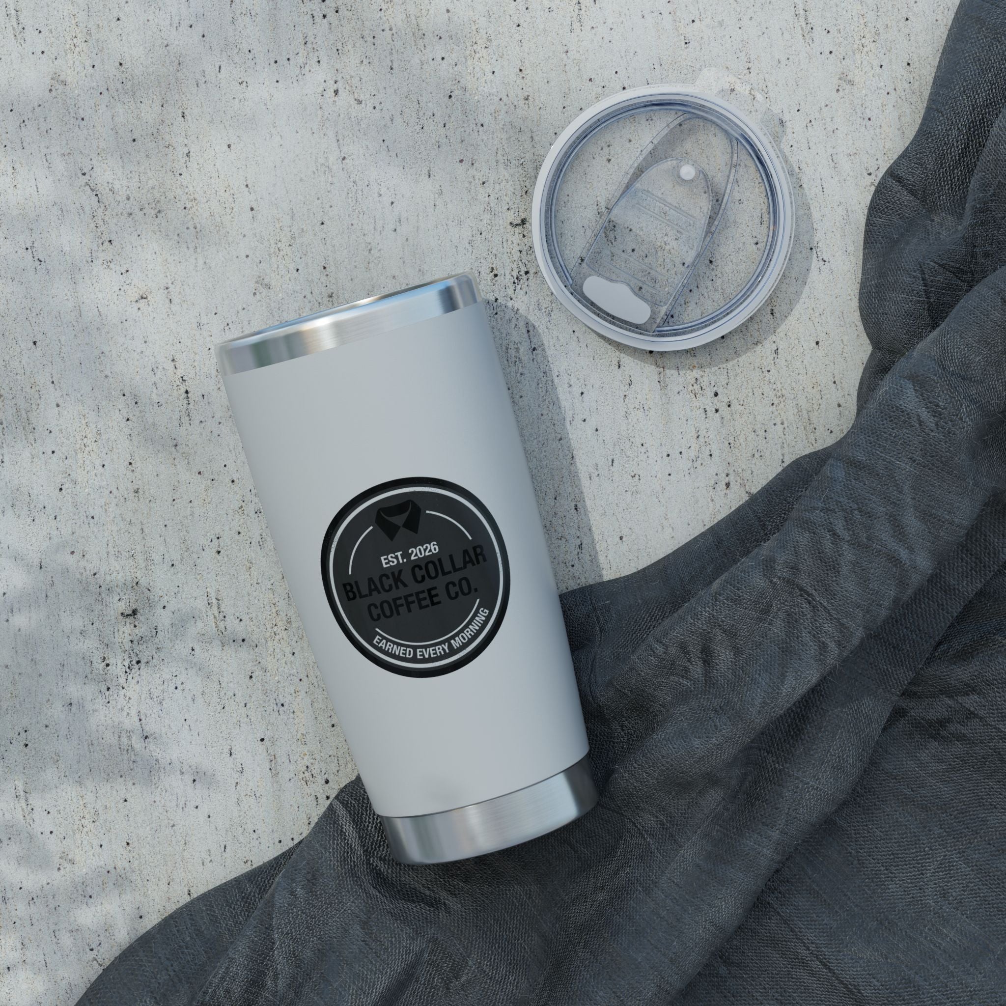 Black Collar Coffee Tumbler | Stainless Steel 20oz Travel Mug