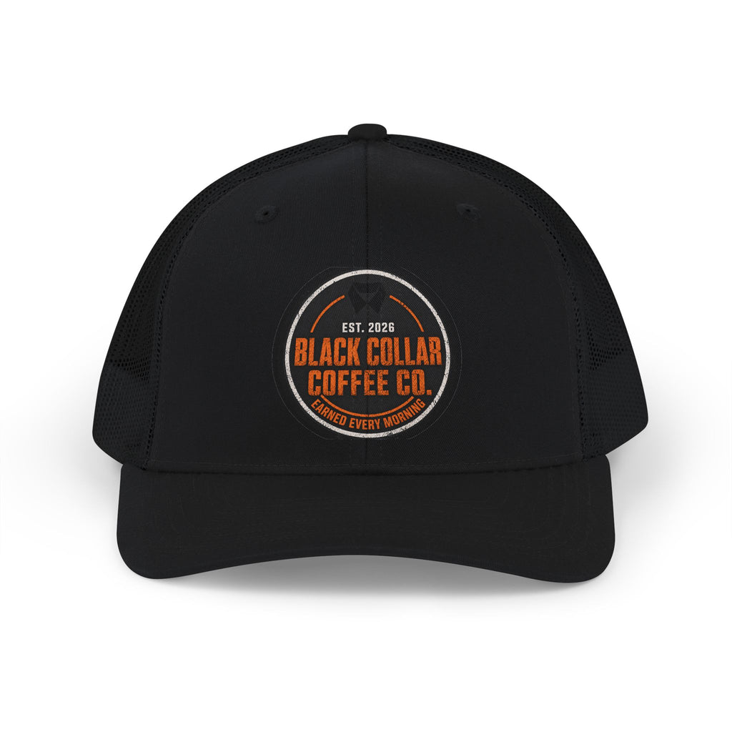 Black Collar Coffee Co. Orange Logo Trucker Hat