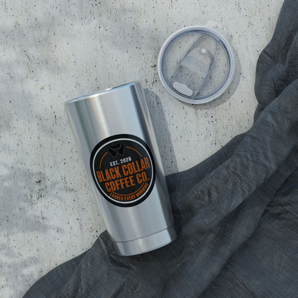 Black Collar Coffee Tumbler | Stainless Steel 20oz Travel Mug