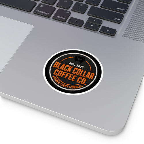 Black Collar Coffee 3"x3" Round Vinyl Sticker