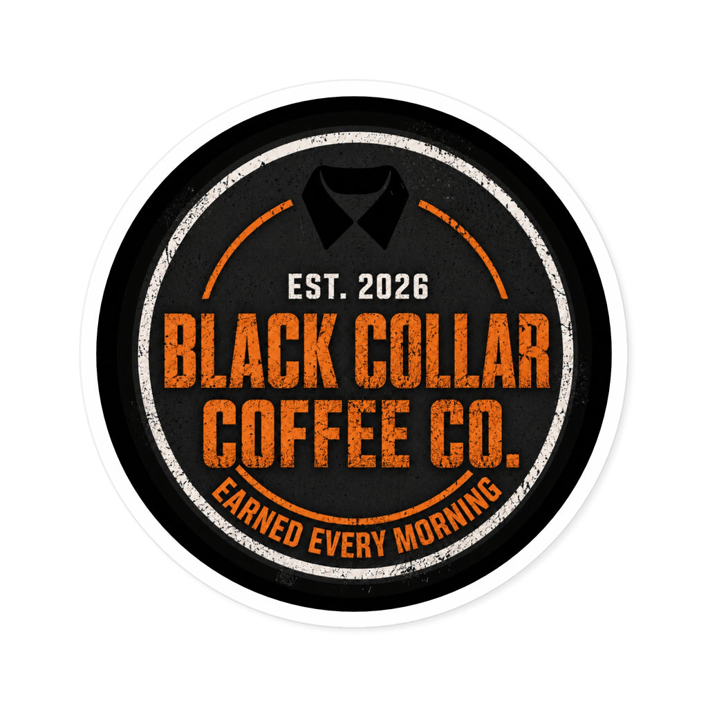 Black Collar Coffee 3"x3" Round Vinyl Sticker