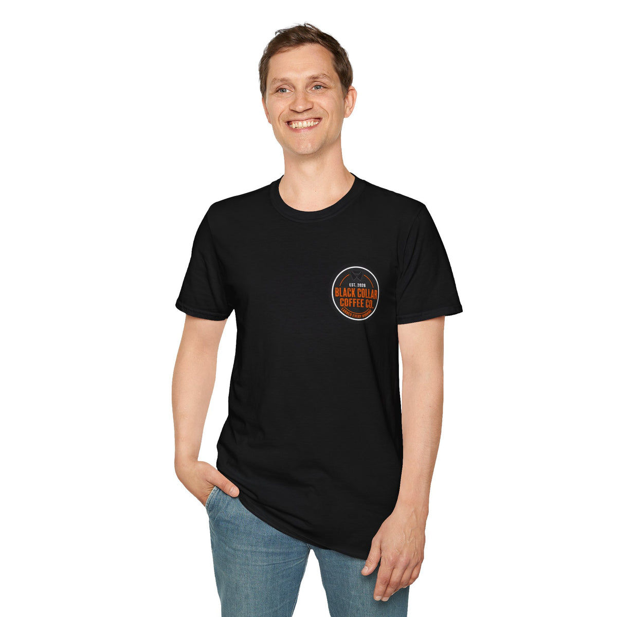 Black Collar Coffee Badge Logo T-Shirt