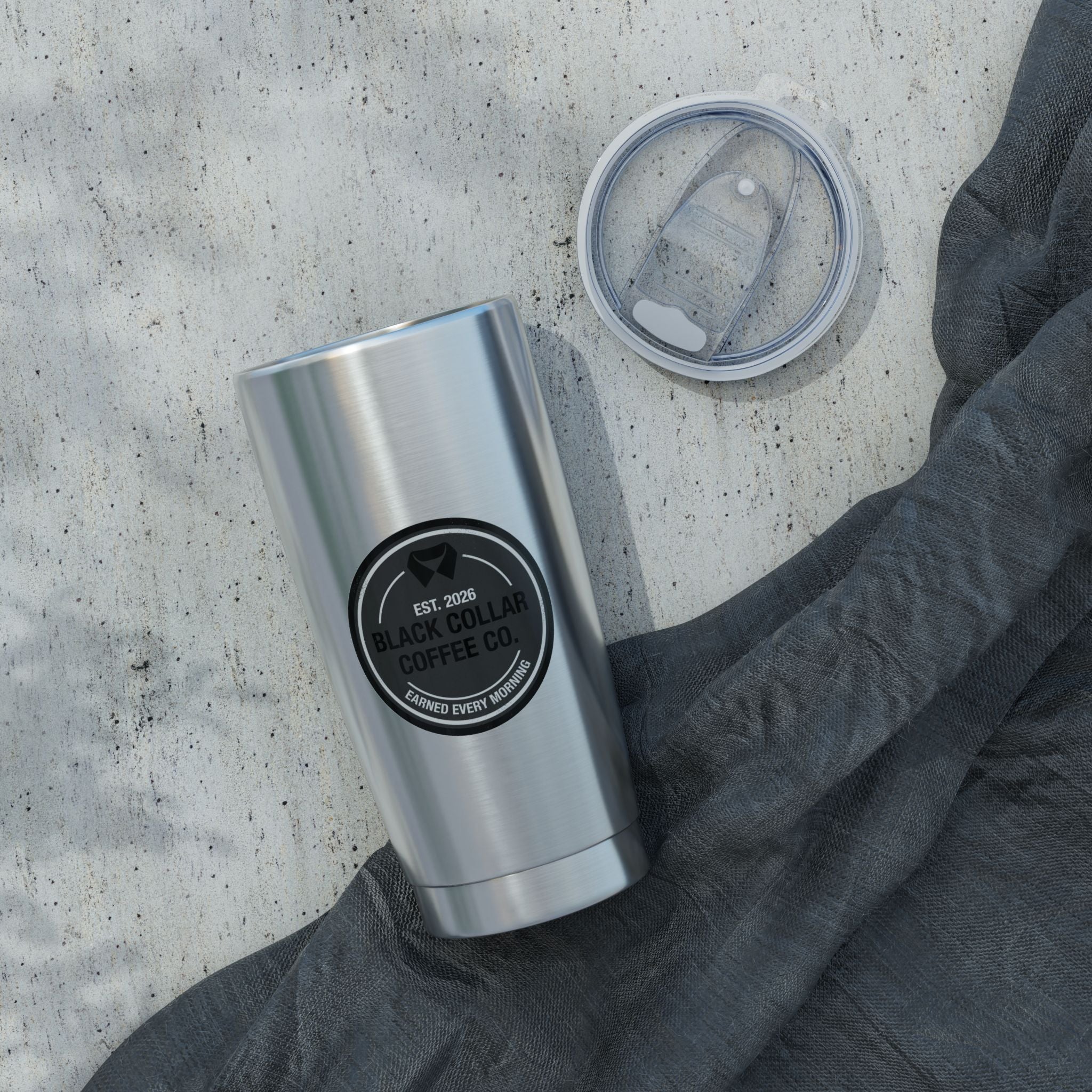 Black Collar Coffee Tumbler | Stainless Steel 20oz Travel Mug