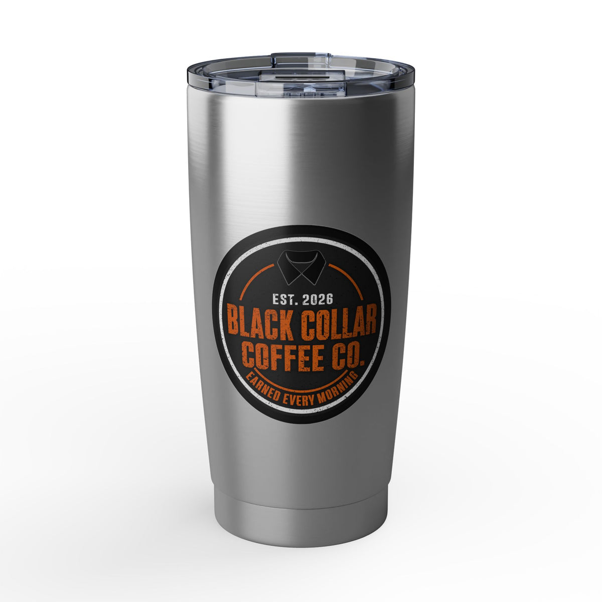 Black Collar Coffee Tumbler | Stainless Steel 20oz Travel Mug