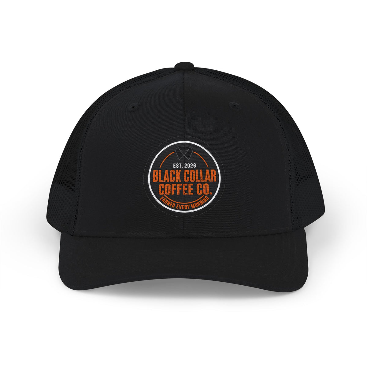 Black Collar Coffee Co. Orange Logo Trucker Hat