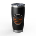 Black Collar Coffee Tumbler w/Orange Logo | Stainless Steel 20oz Travel Mug