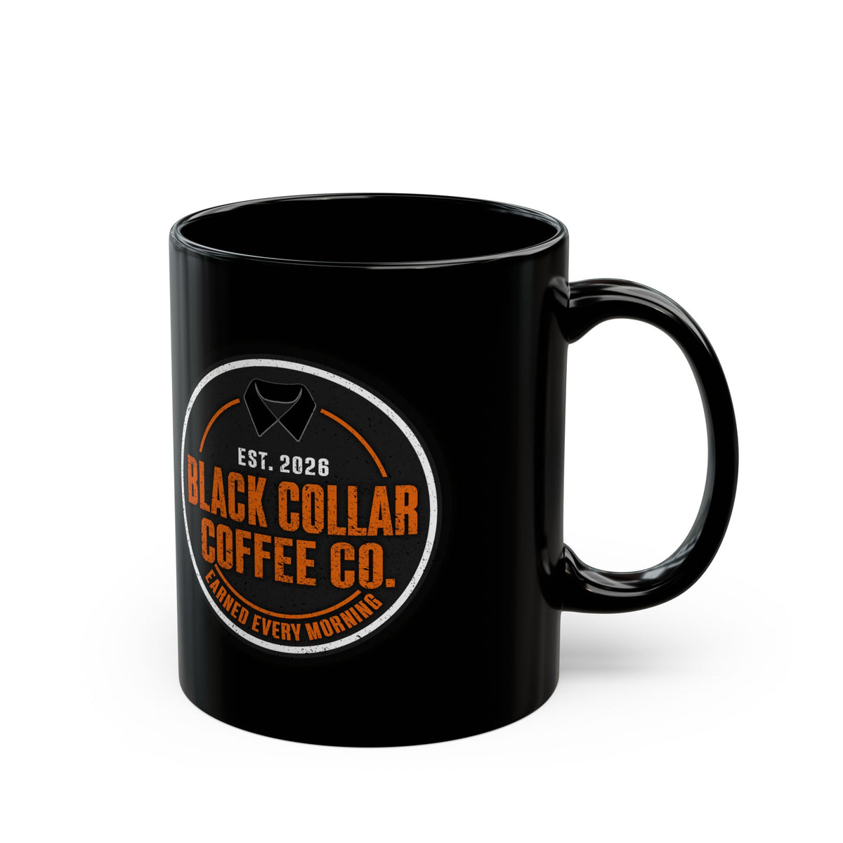 Black Collar Coffee Ceramic Mug | Black
