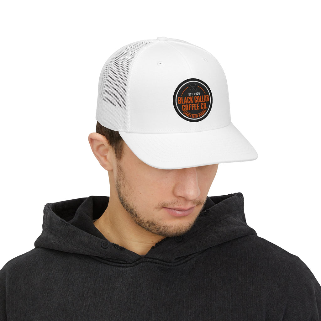Black Collar Coffee Co. Orange Logo Trucker Hat