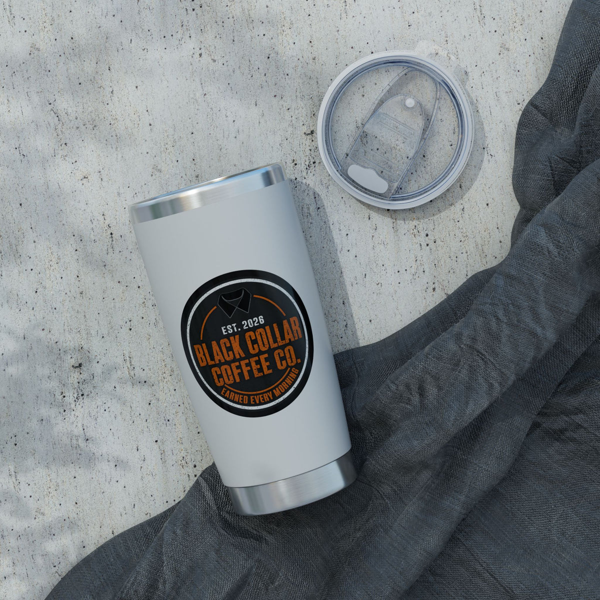 Black Collar Coffee Tumbler | Stainless Steel 20oz Travel Mug